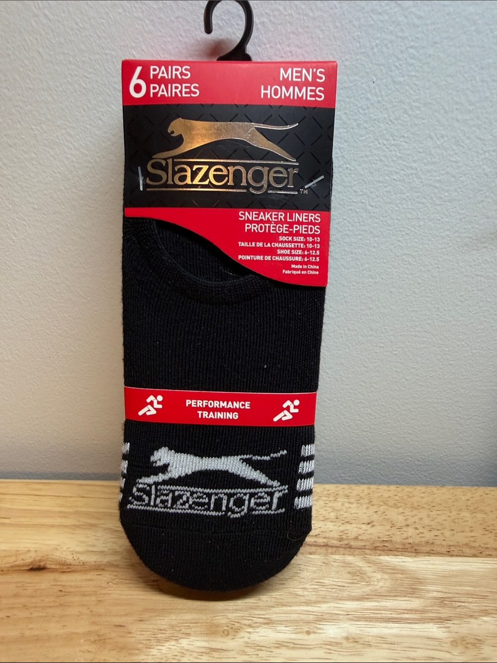 Slazenger Men's Black Sneaker Liner Socks with Grey Logo - 6 Pairs NIP